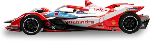 Vista 3 de Scalextric Fomula E Spark SRT05e Mahindra Racing 1:32 Slot Race Car C4285, rojo y gris