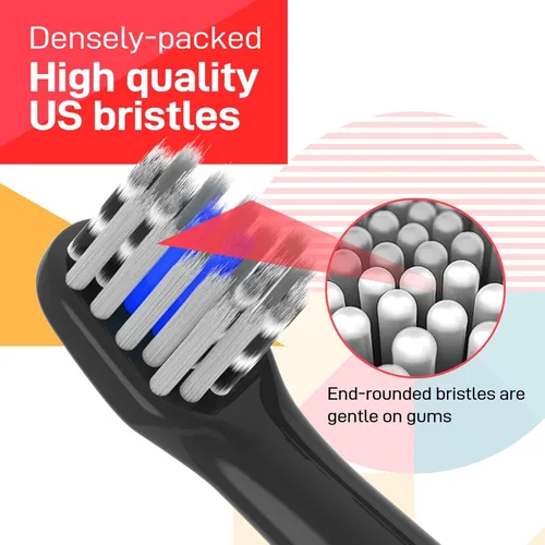 Vista 4 de Cabezales de repuesto compatibles con el cepillo de dientes Colgate Hum - Cabezales de repuesto compatibles con cepillo de dientes Hum Smart, negro