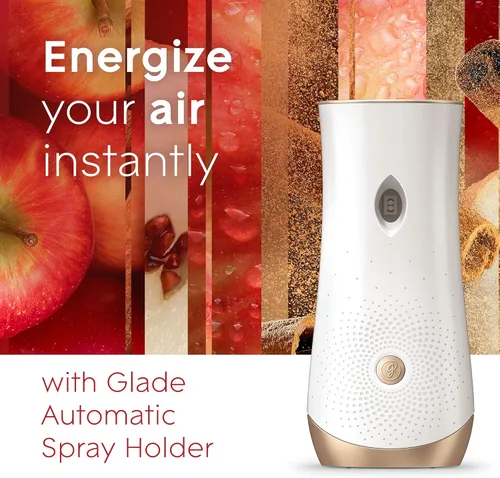 Vista 7 de Glade Recambio automático en aerosol, manzana canela, ambientador perfumado para el hogar y el baño, 6.2 onzas, 2