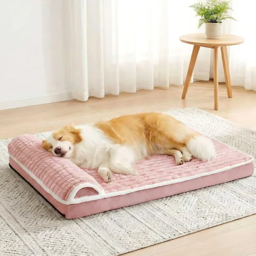 Vista 9 de Cama ortopédica para perros de tamaño mediano con almohada de 30 x 20 pulgadas, impermeable, suave, cómoda, de espuma para mascotas, con funda