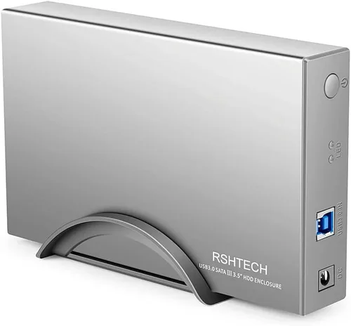 Carcasa para disco duro RSHTECH USB 3.0 a SATA de aluminio para disco duro externo de 3.5 pulgadas HDD SSD hasta 16TB, soporte UASP (RSH-339)