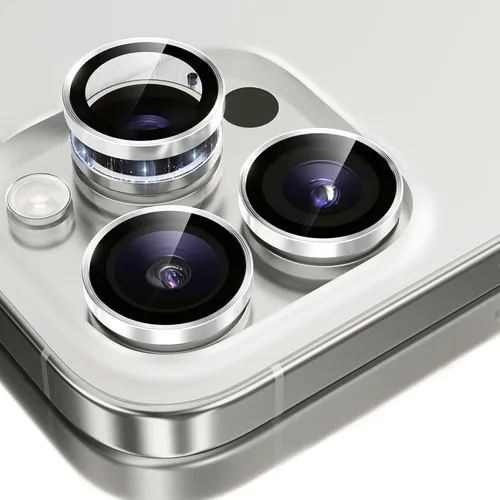 Vista 27 de GolbinBox Protector de lente de cámara para iPhone 13 Pro/13 Pro Max, ajuste invisible 1:1, vidrio templado 9H, cubierta individual de metal ultra