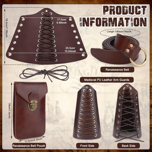 Vista 4 de Accesorios para feria renacentista para mujer, disfraz de feria renacentista, cinturón medieval vikingo, bolsa de poción