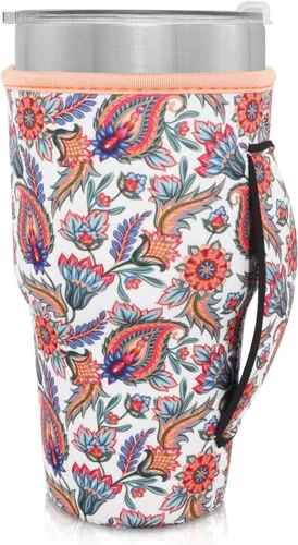 Vista 42 de Fundas Aislantes de Neopreno Portavasos con Asa para Vasos Tumbler de 20oz, Funda Reutilizable para Café Helado Para Tazas de Café de 30oz - 32oz