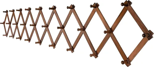 Vista 27 de SKOLOO Perchero de pared para sombreros con 14 ganchos, de madera maciza, moderno, perchero de pared expandible para abrigos, sombreros, bolsos
