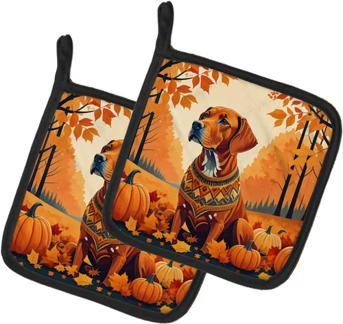 Vista 6 de Caroline's Treasures DAC1074PTHD Siberian Husky Fall Pair of Pot Holders Kitchen Heat Resistant Pot Holders Sets Oven Hot Pads for Cooking Baking
