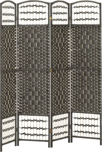 Vista 28 de HOMCOM Divisor de habitación de 3 paneles, pantalla de privacidad plegable, separador de habitación de 5.6 pies, divisor de pared de división Negro