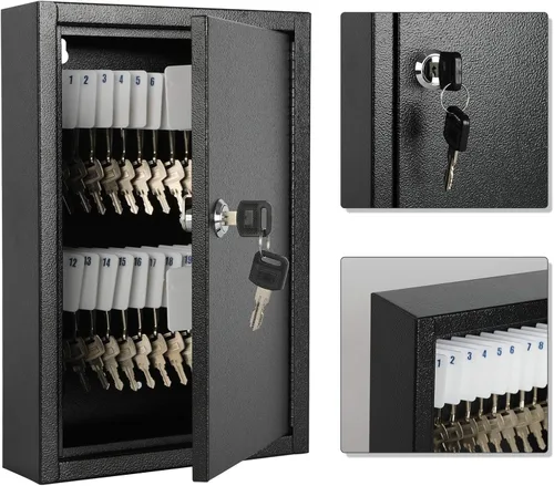 Vista 88 de KYODOLED Gabinete con cerradura para llaves, caja de almacenamiento de 40 llaves con código, soporte de pared para llaves con cerradura