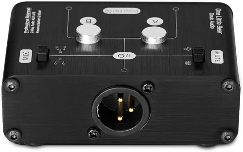 Vista 8 de Douk Audio Conmutador de audio estéreo equilibrado XLR de 2 vías Pasivo A/B Mini mezclador de caja de interruptor Divisor de sonido