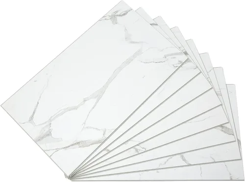 Vista 36 de Palisade Azulejos de vinilo entrelazados impermeables para pared/salpicadero para cocina o baño en mármol español (muestra de 4.5x11 pulgadas)
