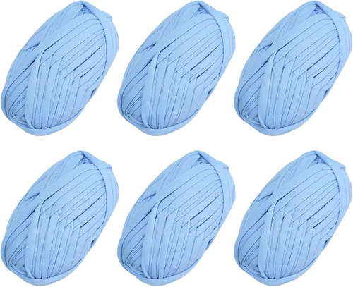 Vista 36 de SIMEIQI 2 piezas de tela elástica para camisetas, hilo de crochet para tejer DIY, hilo de punto grueso tipo espagueti para proyectos de bolsos