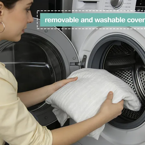 Vista 7 de Cubrecolchón de cuna de 52 x 27 x 2 pulgadas para cama de niño/cuna, protector de colchón de espuma viscoelástica a prueba de agua con funda