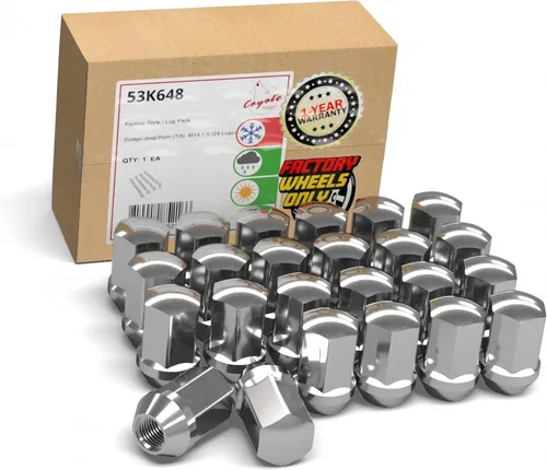 Wheel Accessories Parts 24 tuercas de llanta estilo OEM M14x1.5 14x1.5 rosca OEM de 1.65 pulgadas de largo cromadas 7/8 pulgadas 0.866 in