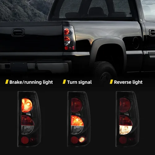 Vista 4 de DWVO Conjunto de faros delanteros y luces traseras compatibles con Chevy Silverado 1500/01-02 1999 2000 2000 2001 2002 Chevy Silverado 1500HD 2500HD