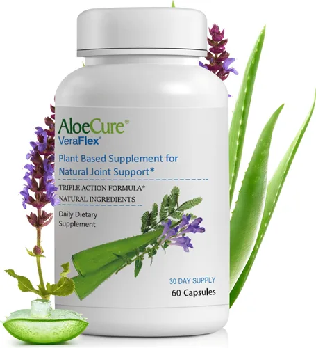 AloeCure VeraFlex Suplemento natural de apoyo articular con aloe vera orgánico USDA - Cápsulas de apoyo articular para comodidad, movilidad y