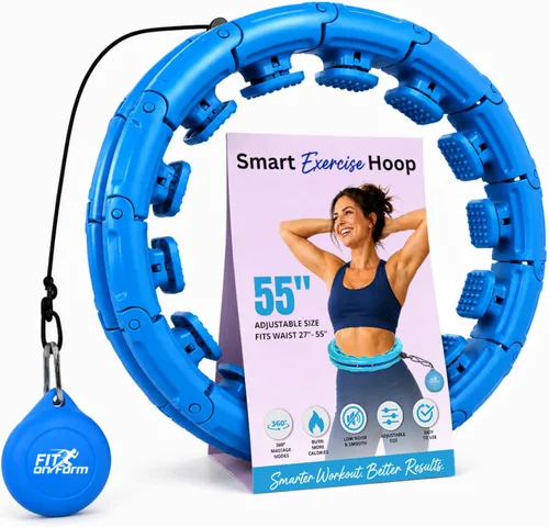 Vista 19 de FIT ON FORM Infinity Weighted Hula Hoop for Adults Weight Loss, Smart Exercise Hola Circle Hoop for Women Abs Workout Azul