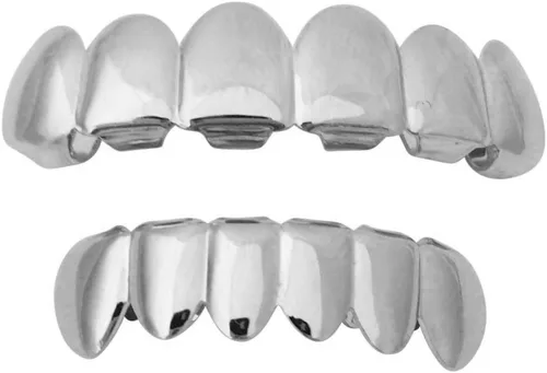 Dientes plateados de Suicide Squad Joker Jared Leto para disfraz de Halloween, juego de molde para hacer en casa