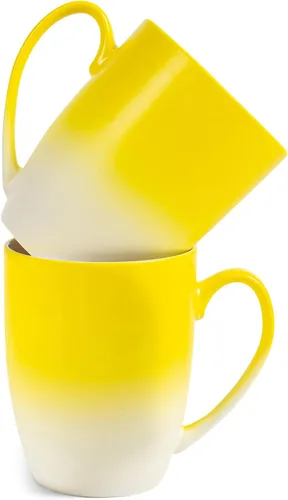 Vista 15 de Elanze Designs Magenta blanco dos tonos Ombre mate taza de café de cerámica de 12 onzas Magenta y blanco.
