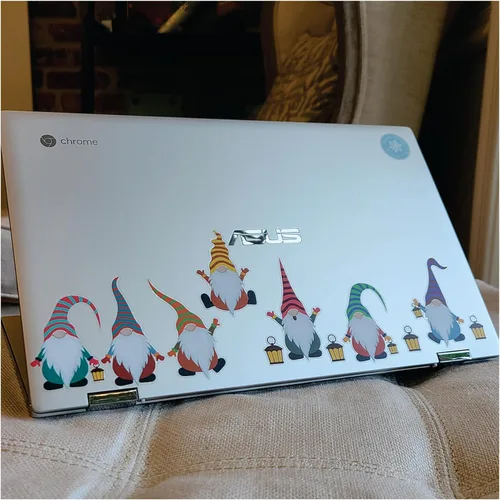 Juego de 12 calcomanías de gnomos para laptop, calcomanías de gnomos para laptop, calcomanías estéticas para computadora portátil, calcomanías para