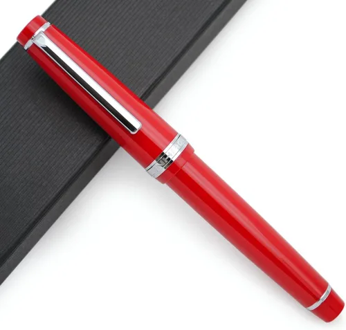 Vista 17 de JINHAO 82 - Pluma estilográfica con clip plateado (punta F 0.020 in, negro)