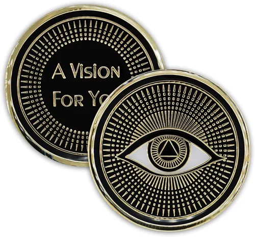 Ficha de afirmación de regalo de recuperación de monedas AA con chip de sobriedad | Medallón de Alcohólicos Anónimos Chapado en Oro