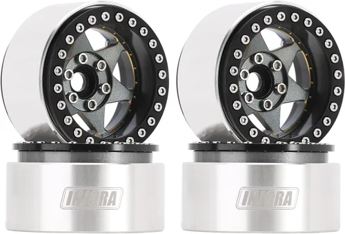 Vista 9 de INJORA Rin Beadlock de 1.9 pulgadas, rueda de plato profundo de latón súper pesado y aluminio de 5.04 oz para 1/10 RC Crawler SCX10 TRX4 VS4-10 Gen8