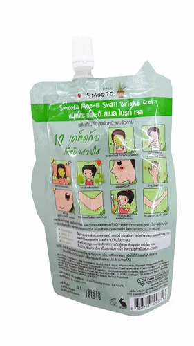 Vista 3 de 3 paquetes de gel brillante smooto Aloe-E Caracol (1.7 fl oz./ paquete). Sin alcohol.