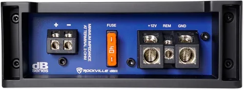 Vista 7 de Rockville dB11 1400 W pico/350 W RMS Mono 2-Ohm Clase D Amplificador de coche, control remoto de graves con cable, tamaño compacto, bajo THD