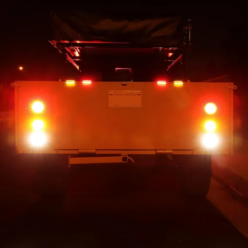 Vista 4 de Luces de LED traseras, de freno, redondas, color rojo, de 4 pulgadas para camiones, casas rodantes, Jeep. – Certificado DOT, anillo de hule