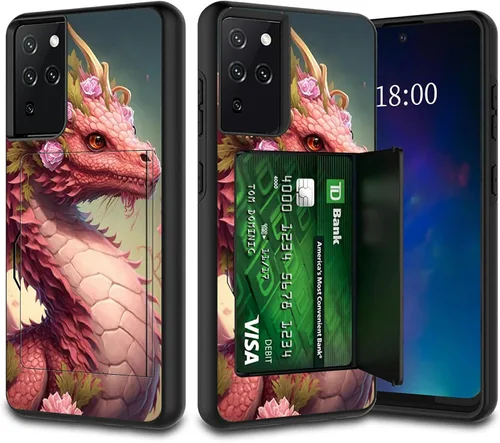 Vista 22 de Funda tipo cartera negra con diseño de gato y luna para Samsung Galaxy S21 Ultra (6.8"), Galaxy S30 Ultra Wallet Funda para teléfono, tarjetero