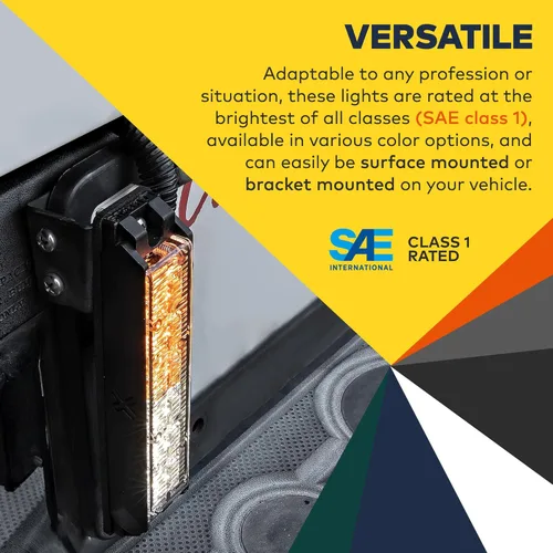 Vista 4 de NanoFlare - Cabezal de luz estroboscópica intermitente LED púrpura de 5.25 pulgadas y 6 W clase SAE 1 72 modos de flash multiunidades sincronizables