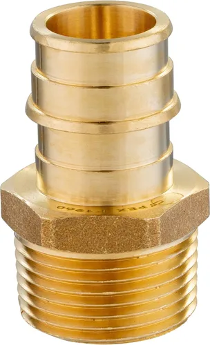 Vista 3 de Paquete de 2 accesorios de latón EFIELD Pex A de expansión de flujo completo, adaptador NPT macho de 1 x 1 pulgada, ASTM F1960 (PEX1960019)