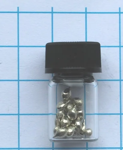 0.1 ounce 99,9999% ultrapuro lata de metal en vial de vidrio elemento 50 muestra