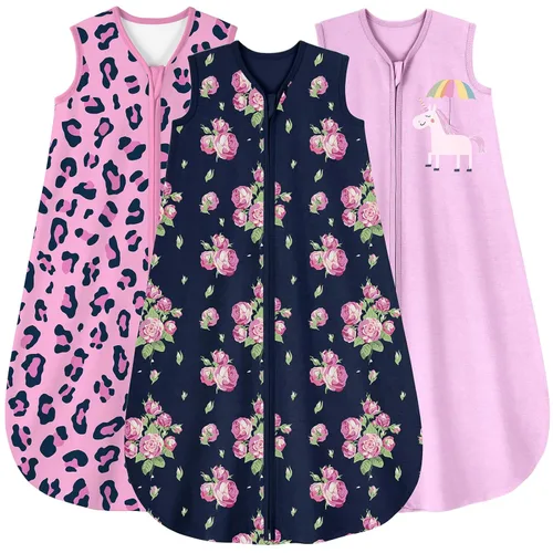 Vista 25 de Yoofoss Saco de dormir para bebé de 0 a 6 meses, manta para bebés 100% algodón orgánico, cremallera de 2 vías, TOG 0.5, saco de dormir para niños