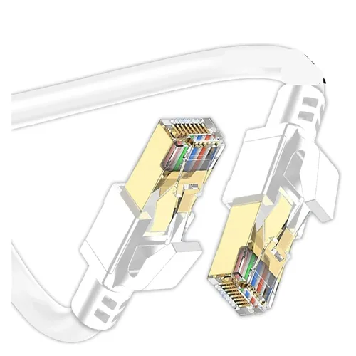 Vista 4 de Cat 8 Ethernet Cable 40Gbps 2000MHz SFTP Outdoor and Indoor RJ45 High-Speed Shielded Internet Network Patch Cord LAN Cable(Black,0.5 Meter)