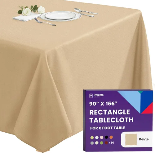 Vista 101 de Gee Di Moda - Mantel rectangular de 60 x 84 pulgadas – Mantel rectangular de poliéster lavable para mesa de 5 pies