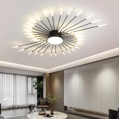 Vista 16 de JAYMP Lámpara de Techo Moderna con Forma de Flor Lámpara de Techo para Comedor Cocina Pasillo Montaje al Ras Metal Acrílico Sputnik Fuegos