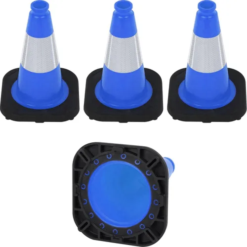 Conos de Tráfico de PVC Naranja/Verde Fluorescente, Cono de Estacionamiento con Base Negra Pesada Estructuralmente Estable Resistente a la