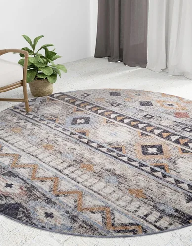 Vista 8 de Unique Loom Eco Southwestern Collection - Alfombra tubac (rectangular 2 pies 0 pulgadas x 3 pies 0 pulgadas, caqui gris/negro)