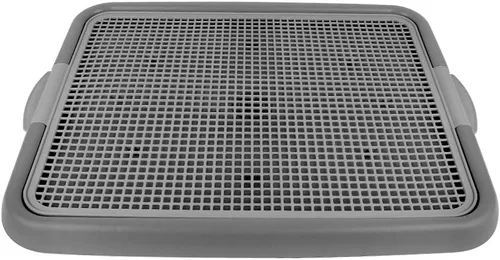 Vista 2 de Bandeja de entrenamiento de malla para cachorros y perros de tamaño pequeño, 20.3 x 16.3 x 1.2 pulgadas (gris + gris)