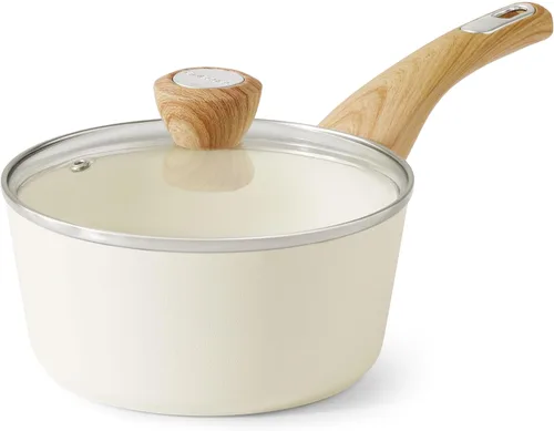 Vista 14 de SENSARTE Sartén antiadherente de cerámica con tapa, cacerola pequeña de 1.5 cuartos de galón, olla de cocina con mango Stay Cool, olla de cocina