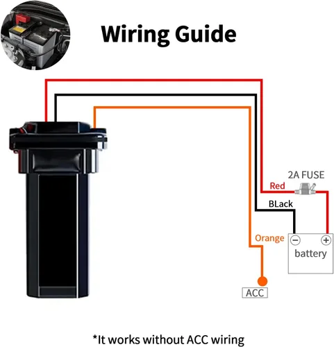 Vista 3 de Rastreador GPS con cable para vehículos, sin cargo mensual, sin suscripción, seguimiento en tiempo real, SIM 4G y datos incluidos, historial