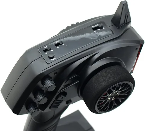 Vista 5 de INJORA RC Parts 3CH 2.4G Anti-Jamming Radio Transmisor de control remoto con receptor para coche RC/barco RC (transmisor y receptor)