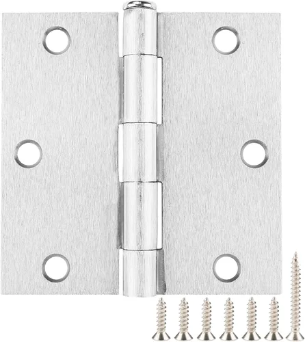 Bisagras cuadradas de níquel satinado de 3.5 x 3.5 pulgadas, bisagras de puerta de níquel cepillado, bisagras de puerta interior de 3 1/2 pulgadas,