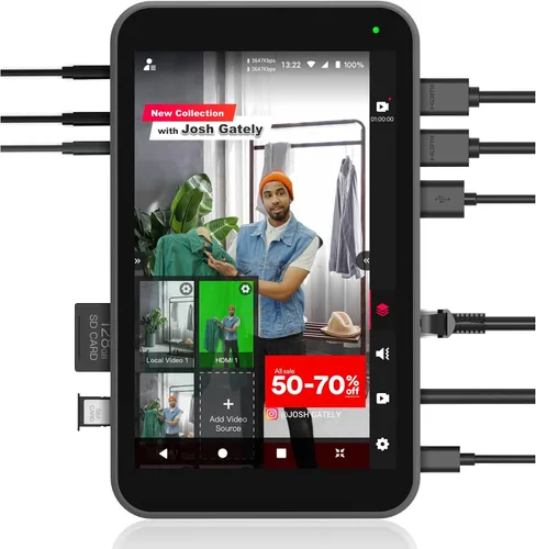 YoloLiv Instream, conmutador vertical de equipos de transmisión de video en vivo, codificador, grabador, monitor para Instagram, Tiktok