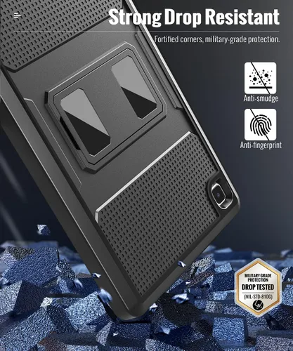 Vista 4 de MoKo Case Fit Samsung Galaxy Tab A7 Lite de 8.7 pulgadas 2021 (SM-T225/T220/T227), a prueba de golpes, cuerpo completo, resistente, con protector