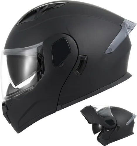 Vista 11 de Casco modular de motocicleta, aprobado por DOT, ligero de cara completa, para cuatrimotos y motocross, de doble visera, protector solar