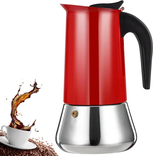 Vista 14 de 12 Tazas Cafetera de Espresso para Estufa Acero Inoxidable Moka Olla para Estufa Percolador Cafetera Italiana Capaz de Preparar Mocha Greca Máquina