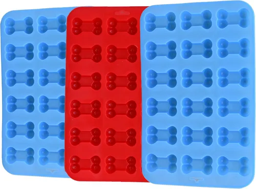 Vista 2 de Paquete de 3 moldes de silicona 3D para derretir dulces de hueso de perro (golosinas para cachorros, fondant de chocolate, molde para hacer dulces)