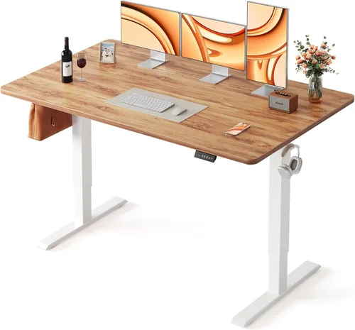 Vista 17 de FEZIBO Escritorio eléctrico de pie de 40 x 24 pulgadas, altura ajustable, sentarse y pararse, escritorio de oficina para computadora con tablero